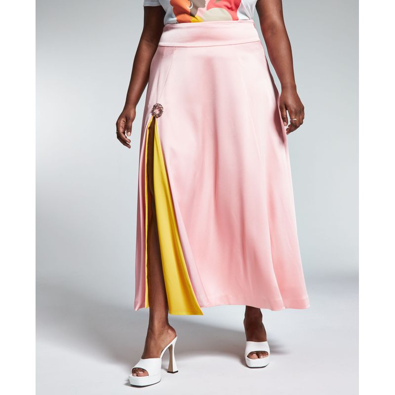 Googoo Atkins Trendy Plus Size Maxi Slit Skirt